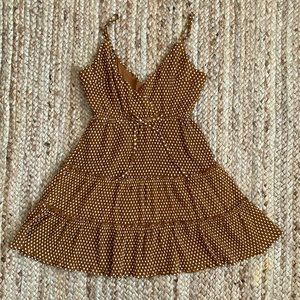 Forever 21 Brown Dress with White Polka Dots